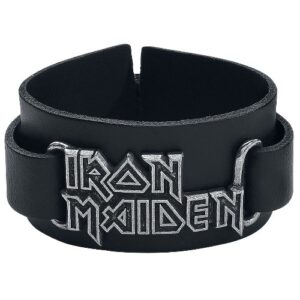 Iron Maiden Logo Leather Bracelet