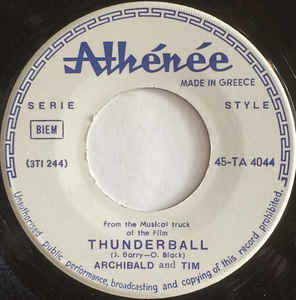 Archibald And Tim ‎– Thunderball / Solo Tu (Used Vinyl)