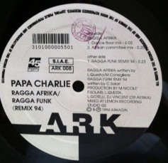 Papa Charlie ‎– Ragga Afrika / Ragga Funk (Remix 94) (Used Vinyl)