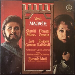 Verdi - Milnes, Cossotto, Carreras, Raimondi, Muti, Ambrosian Chorus ‎– Macbeth (Used Vinyl) (BOX)
