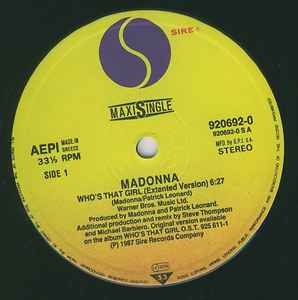 Madonna ‎– Who's That Girl (Used Vinyl)