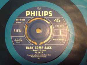 Player ‎– Baby Come Back (Used Vinyl) (7")