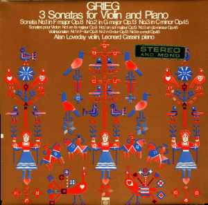 Grieg, Alan Loveday, Leonard Cassini ‎– 3 Sonatas For Violin And Piano (Used Vinyl)