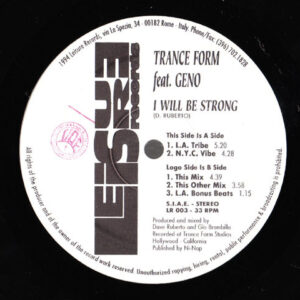 Trance Form ‎– I Will Be Strong (Used Vinyl) (12'')