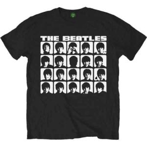 An official licensed The Beatles Unisex T-Shirt: Hard Days Night Faces Mono design