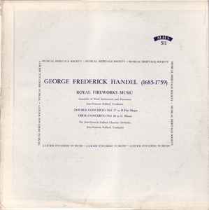 George Frederick Handel ‎– Royal Fireworks Music / Double Concerto No. 27 In B Flat Major / Oboe Concerto No. 10 In G Minor (Used Vinyl)